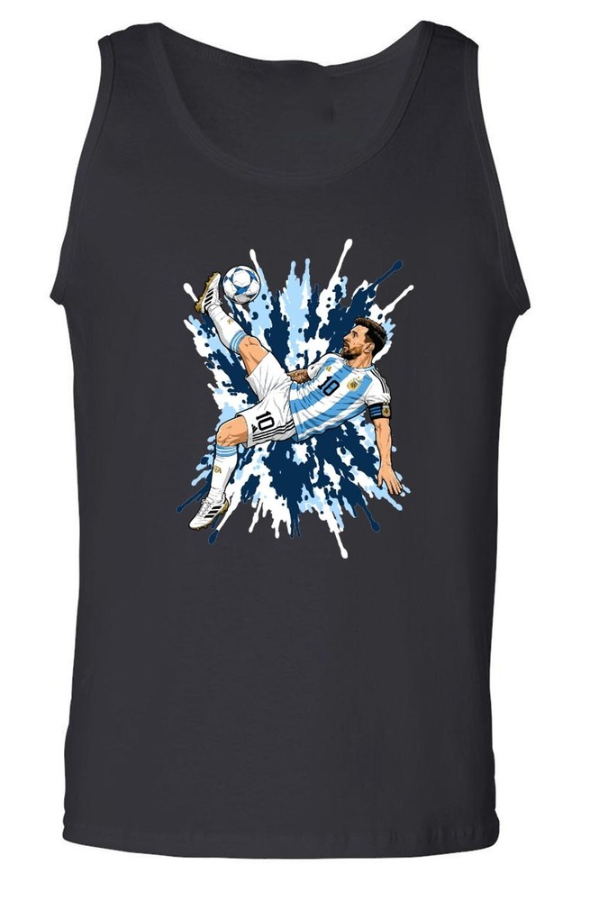 Lionel Messi Argentina Spray Paint Tank Top Shirt T-Shirt