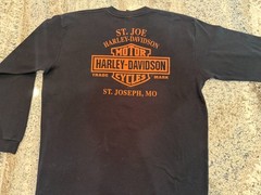HARLEY DAVIDSON Vintage Tee Shirt ST JOE / JOSEPH MISSOURI Long Sleeve XL NICE!