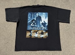 Vintage 00s 2002 Creed Rap Style Big Face Band Tour Music Promo T-Shirt Size XL