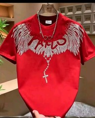 New Men Luxury Diamond Wings Rhinestones Fashion T-Shirt High Quality