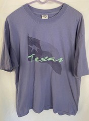 Vtg Texas Flag Men T-Shirt XL Light Purple / Teal Graphic Tee Men’s X Large