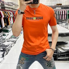 New Fashion Trend Tiger Hot Diamonds Rhinestone Summer Luxury Men Cotton T-Shirt