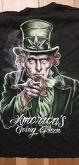 America Going Green Marijauna Ganja Mens T Shirt Leaf High Times NEW