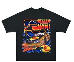 REELIN IN THE WIN DALE EARNHAON A SHAKA HEAVYWEIGHT GARMET DYED T SHIRT “MODERN”