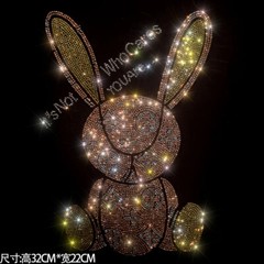Fashion Trend Rabbit Hot Diamonds Rhinestones Black Summer Luxury Men T-Shirt