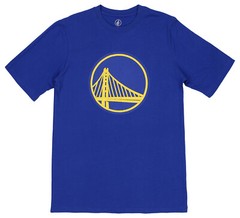 FISLL NBA Men’s Golden State Warriors Team Color, Name and Logo Premium T-Shirt