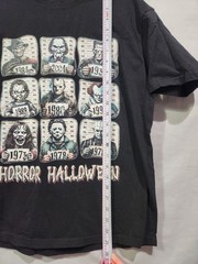 Horror Halloween T-Shirt, Movie Villains Mugshot Tee, Freddy Jason Pennywise LRG