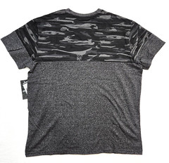 Ecko Unltd Men’s T-Shirt Black Marled Gray Camo Design Graphic V-Neck EO31K806