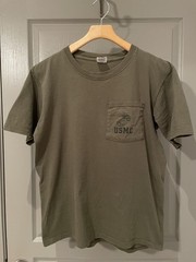 Vintage USMC Olive Green Pocket PT T-Shirt Mens Medium 90s USA 100% Cotton Soffe