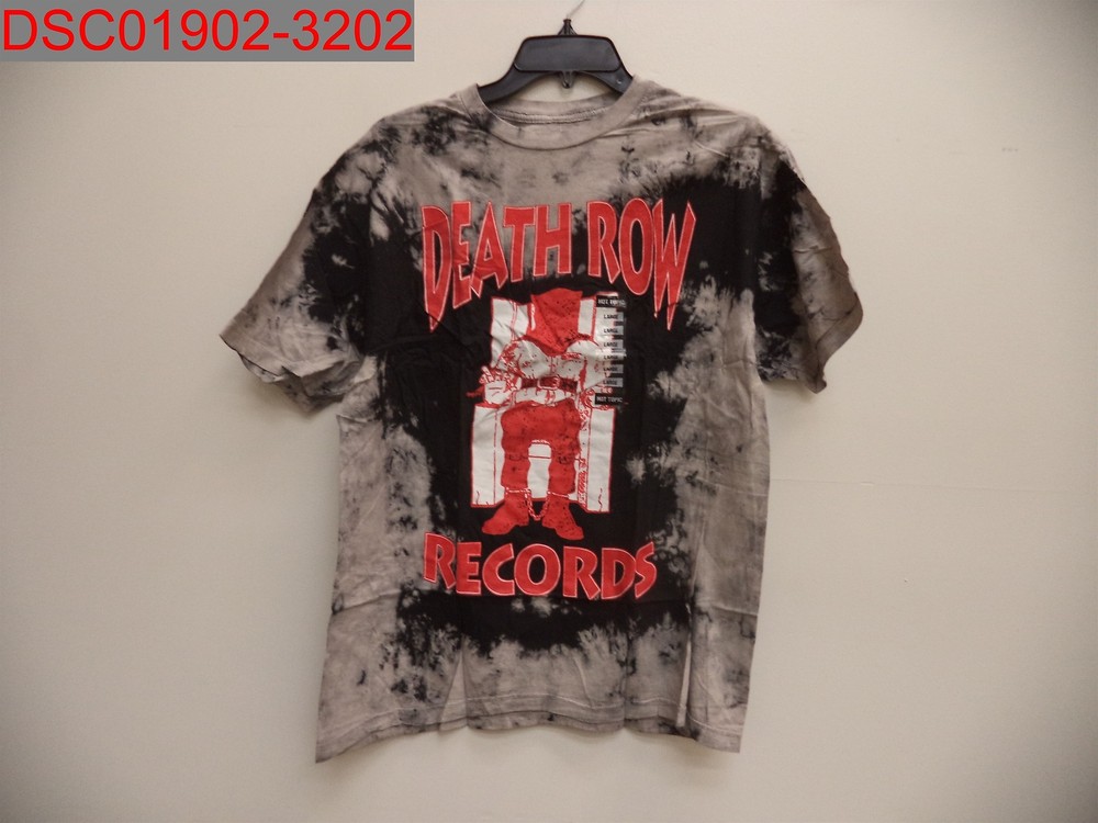 Hot Topics x Death Row Records Adult Black Bleach Wash Logo T-Shirt L 1161019