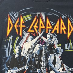 Def Leppard Concert Rock Tour 2015 T-Shirt Men’s L Navy Blue Front Back Graphic