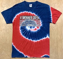 Swimming A Swimmer Does More Funny Tie Dye T-Shirt Size Medium Red White & Blue