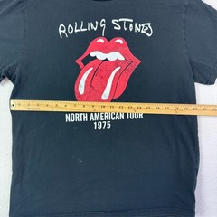 The Rolling Stones T Shirt Mens XL Black Short Sleeve Lips Rock And Roll Band