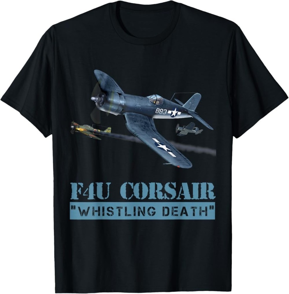 F4U Corsair “Whistling Death” Awesome Warbird WW II Military fighter T-Shirt