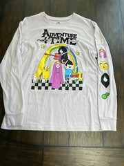 Adventure Time Graphic T-shirt Unisex Size Med Long Sleeve Cartoon Network NWOT