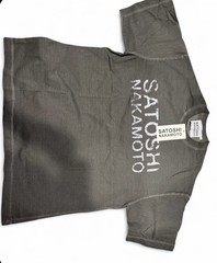 Size Large, Satoshi Nakamoto T-shirt designer color Gray, 100 % Cotton