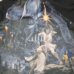 Star Wars Shirt Mens Large Black Hildebrandt Art Long Sleeve Sci-Fi Retro Poster