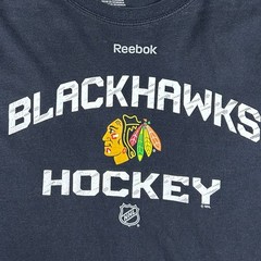 Reebok Chicago Blackhawks Hockey Long Sleeve T-Shirt NHL Tee Black Mens Size M