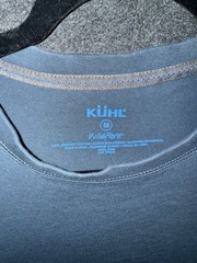 Kuhl Shirt Mens Medium Blue Organic Cotton Wildfibre Short Sleeve Outdoor Tee