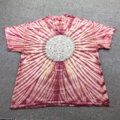 Vintage Mike DuBois Sun Shirt Mens XL Red Tie Dye Psychedelic Aztec Graphic 80s