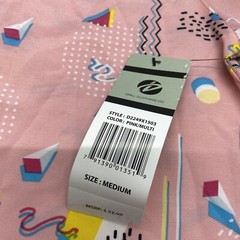 NWT 90s Inspired Button Up Drill Clothing Co Unisex T Shirt Pink 90% Polyester M