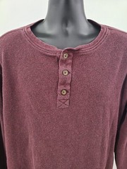 Foundry Supply Co Henley Shirt Adult 2XLT TALL Red Thermal Outdoor Men !