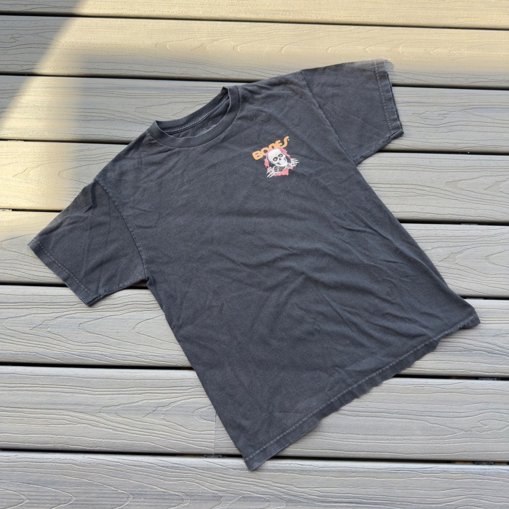 Modern Powell Peralta Bones Skatecore Grunge Skull Graphic Tee Shirt