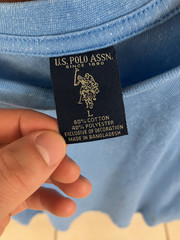 US Polo Assn Mens Large Blue Pony Logo T Shirt Short Sleeve Crew Neck Tee