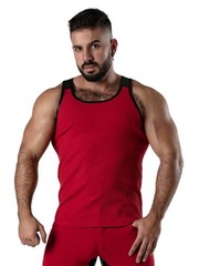 Locker Gear Ribbed Cotton Tank, Stretchy, Sleeveless, Round Neck, Many Colours