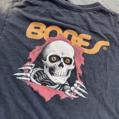 Modern Powell Peralta Bones Skatecore Grunge Skull Graphic Tee Shirt