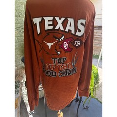 Texas Longhorns Long Sleeve Shirt Burnt Orange Feeding Time Top of Food Chain L