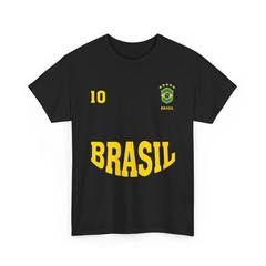 Apparel Brazil T-Shirt, Number 10 Brazilian Team Sports Fans Shirt