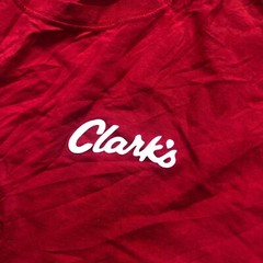 Clark Shirt Adult Large Short Sleeve Red Top Cotton Mens