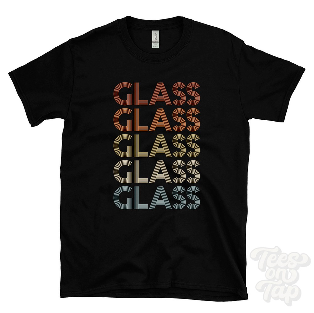 GLASS REPEATED RETRO STYLE T-SHIRT mens & womens novelty cool name gift