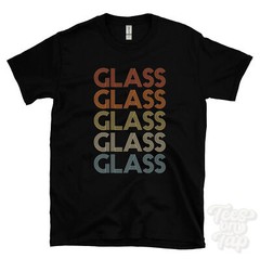 GLASS REPEATED RETRO STYLE T-SHIRT mens & womens novelty cool name gift