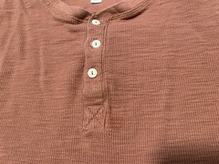 Goodthreads Shirt Mens Sz 2XL Red Maroon Long Sleeve Waffle Knit Comfort Casual