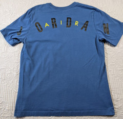 Air Jordan Tee Shirt Light Blue Jumpman Logo Spell Out Men’0s Size M Basketball