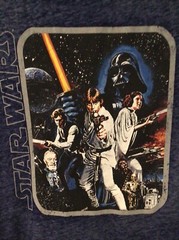 Star Wars Luke Sky Walker Heather Blue Black Print Tee Shirt Men’s Size MD 38/40