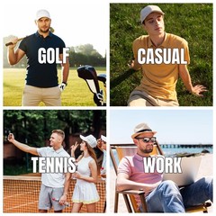 Mens Golf Polo Shirts Short Sleeve Moisture Wicking Dry Fit Tactical T-Shirt