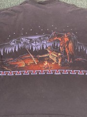 VTG 1992 Habitat Devils Tower Wolf T-Shirt XL Single Stitch USA Distressed
