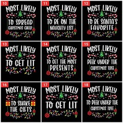 T-SHIRT (ML) Most Likely to Christmas Family Matching Shirt Costume Outfit