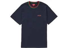 Supreme Navy Split Rib Crew Neck Short Sleeve T-Shirt Size Large SS19