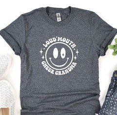 Grandma Shirt, Loud Mouth Cheer Grandma, Gift for Grandmother, Oversized T-Shirt