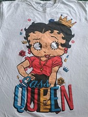 Betty Boop Sass Queen White T-Shirt, Size XL White Unisex