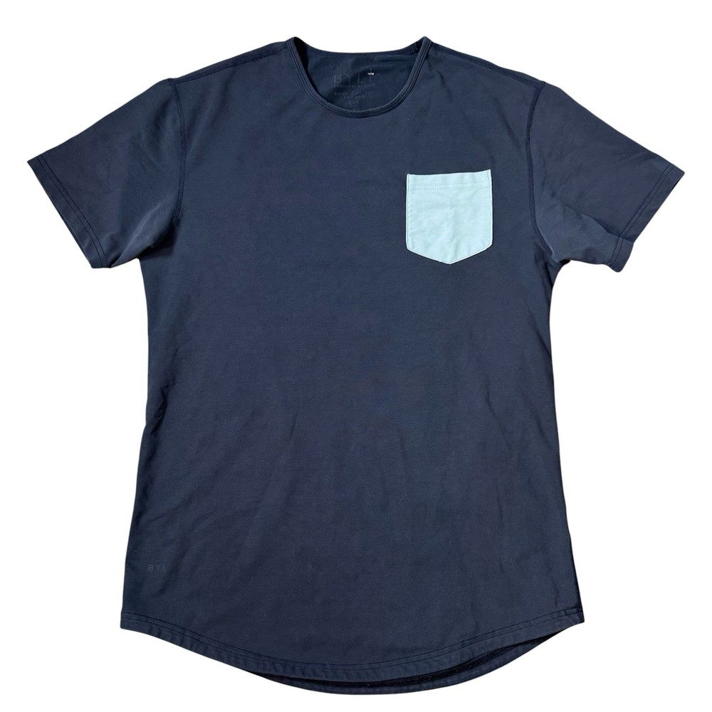 BYLT Drop Cut S/S Pocket Lux Blue Athletic Short Sleeve T-shirt Mens Medium