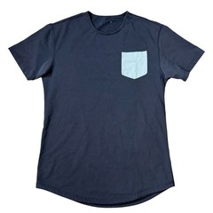 BYLT Drop Cut S/S Pocket Lux Blue Athletic Short Sleeve T-shirt Mens Medium