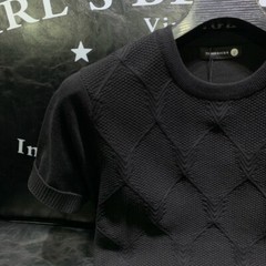 New Men Fashion Trend Knitted Short Sleeve Cotton Streetwear Summer T-Shirt