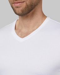 Men’s Cool V-Neck T-Shirt, Anti-Odor, Quick Dry Active, 4-Way Stretch, White,…