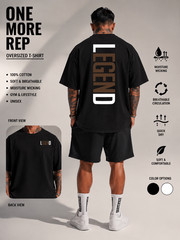 Men’s Oversized Cotton T Shirt Unisex Streetwear Vertical LEGEND Graphic Tee