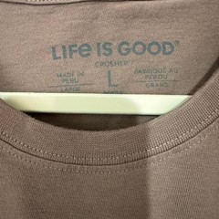 Life-is-good Men’s Khaki and Green T-shirt